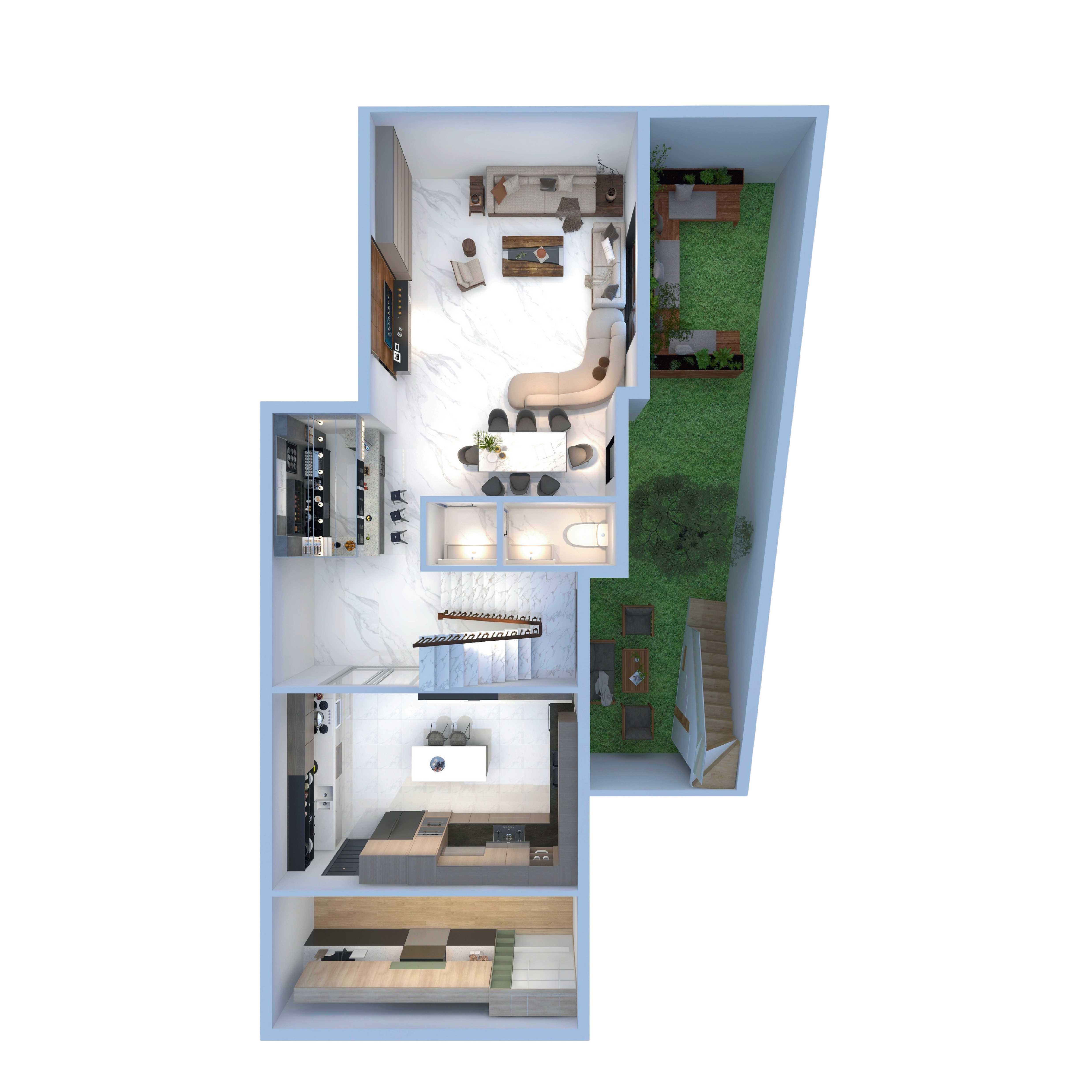 Duplex 390sqm Base Level Plan